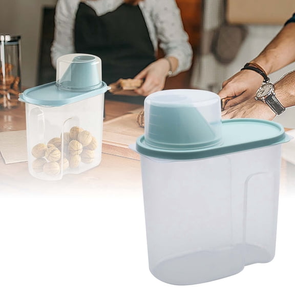 VMWMSSR 64Oz Airtight Food Storage Container, Cereal & Dry Food Keeper With Pour Spout, Bpa-Free Kitchen Pantry Organizer(Blue-64Oz -1.9L)