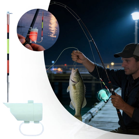 VMWMSSR 6Pcs Led Fish Bite Alarm Light, Sensitive Fishing Rod Tip Strike Alert Indicator, Clip-On Night Fishing Glow Bite For Lake River Angling Accessories(White-6PCS)