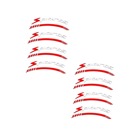 VMWMSSR 8Pcs Tire Lettering Decals, 3D Raised Sports Tire Stickers, Universal Wheel Rim Decals Waterproof For Truck Motorcycle Auto Exterior Decor(Red-8PCS)