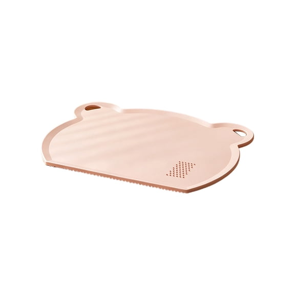 VMWMSSR Bear Shaped Silicone Cutting Board, Non Flexible Kitchen Chopping Mat, Dishwasher Safe Fruit Vegetable Cutting Board For Countertop Meal Prep(Pink-12.99â)