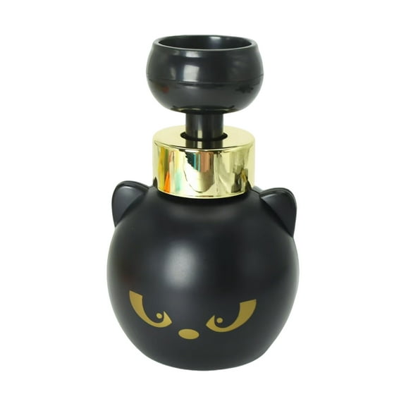 VMWMSSR Cat Shaped Foaming Soap Dispenser, Paw Print Foam Output Refillable Plastic Hand Soap Bottle, Decorative Kitty Foam Pump Dispenser For Bathroom Kitchen Countertop(Black-480ML)