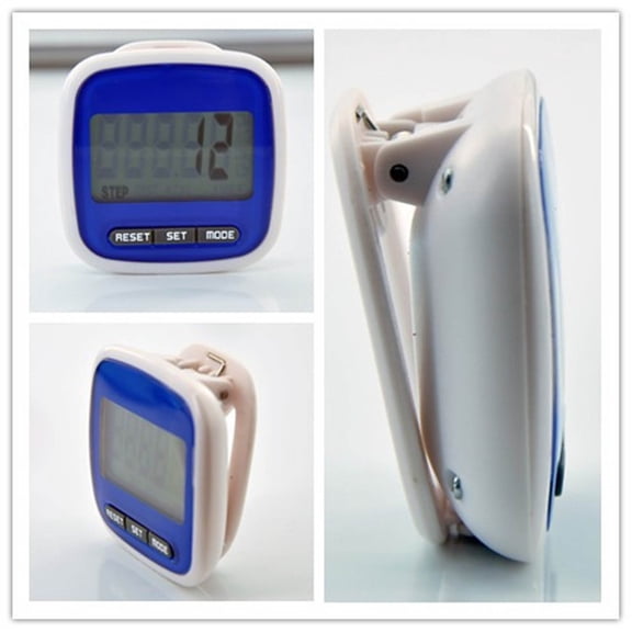 VMWMSSR Clip On Digital Step Counter Pedometer, Large Lcd Display Walking Step Tracker, Portable Fitness Step Count Gadget For Adult Senior Daily Walking Workout(Blue-1PCS)