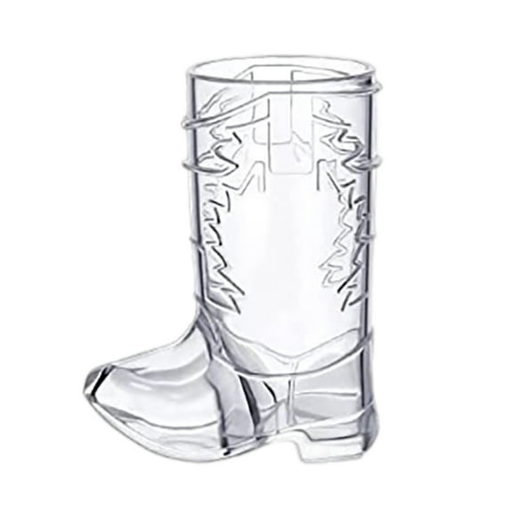 VMWMSSR Cowboy Boot Plastic Shot Glass, Novelty Mini Cup, Fun Beverage Holder For Parties & Bars(Clear-6.5X3.2cm)
