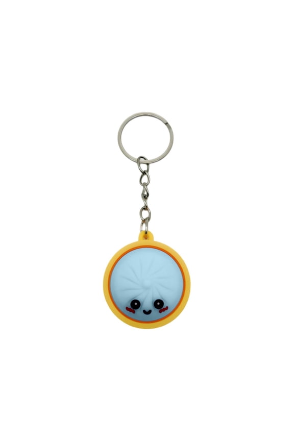 Cute Bun Face Keychain Smiley Bun Face Bag Charm Pendant Portable Decorative Key Charm For Backpack Handbag Car Keys Daily Decor(Blue-1.38")