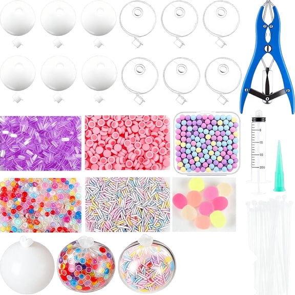 VMWMSSR Diy Squeeze Ball Kit, Complete Handmade Craft Set With Silicone Molds, Easy Assembly Play Ball Making Supplies For Craft Party & Handmade Gifts(C-21X10cm)