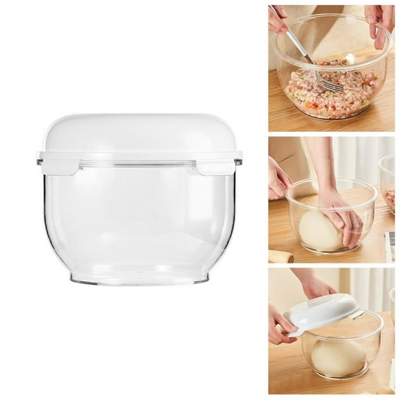 VMWMSSR Dough Proofing Bowl With Lid, Clear Non-Stick Bread & Pizza Fermentation Container, 3L Multi-Use Prep Bowl For Home Baking(Clear-21.8X15.8cm)