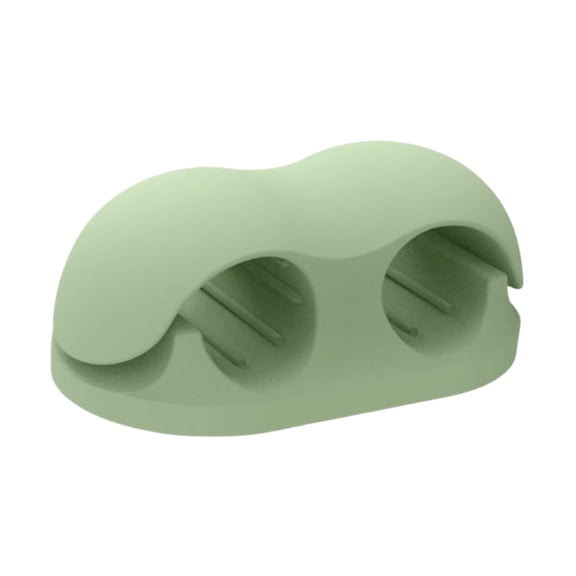 VMWMSSR Dual-Hole Self-Adhesive Silicone Pen Stand, Removable Desk Pen Holder For Pens, Cables & Small Items, Multi-Color Options For Home, Office & Car(Green-1.47" X 0.91")