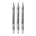 thumbnail image 1 of VMWMSSR Dual Tip Metallic Acrylic Paint Markers 3 Pack Paint Pen Set For Rock Glass Wood Ceramic Diy Craft Art(Silver-6.69"), 1 of 2