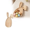 thumbnail image 1 of VMWMSSR Easter Cartoon Bunny Tray, Creative Bunny Egg-Shaped Wooden Serving Tray For Easter Eggs, Snacks Party Decor Khaki-30cm, 1 of 6