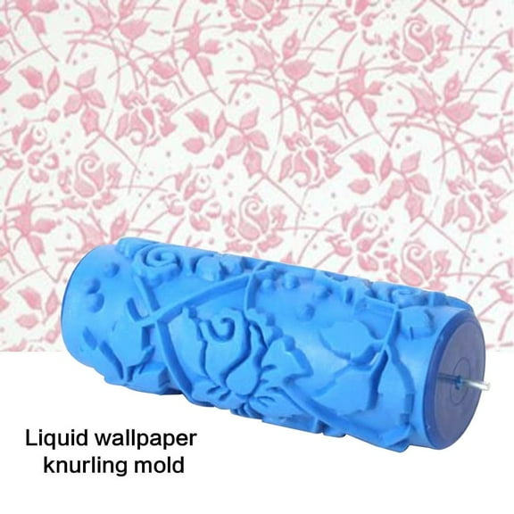 VMWMSSR Embossed Pattern Rubber Paint Roller Diy Wall Texture Painting Tool Decorative Emboss Brush Roller For Home Wall Craft Decoration(Blue-6")