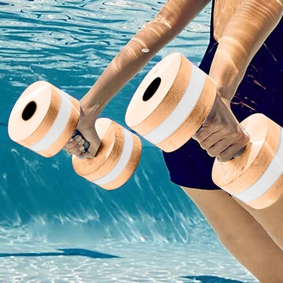 VMWMSSR Eva Floating Water Dumbbell, 2 Pack Lightweight Foam Barbell With Non Slip Ergonomic Handle, Aquatic Fitness Tool For Pool Aerobics Water Resistance Training(Orange-10.63")