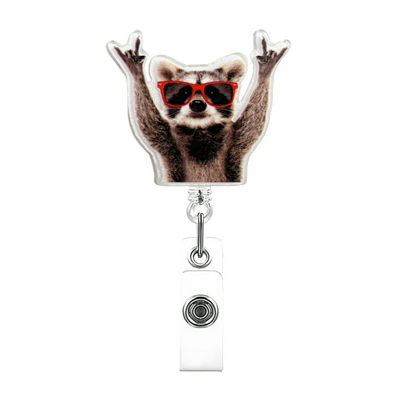 VMWMSSR Extendable Badge Reel With Clip Funny Cartoon Acrylic Decor Id Badge Reel Heavy Duty Smooth Pull Retractable Clip For Name Tag(E-23.6")