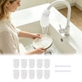 thumbnail image 1 of VMWMSSR Faucet Filter Bags 10 Pack With 2 Straps, Universal Water Faucet Filter Socks For Kitchen Sink, Anti-Splash Tap Water Filtration(White-7X5cm), 1 of 4