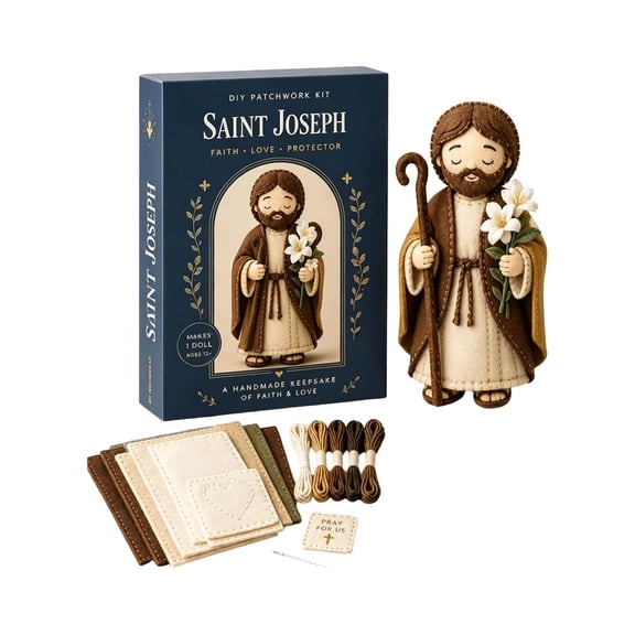 VMWMSSR Felt Diy Craft Kit Complete Blessing Character Sewing Felt Doll Making Set, Full Supplies Diy Felt Figure Kit For Handmade Craft Home Decor Gift(Brown-3.15")