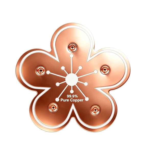 VMWMSSR Flower-Shaped Copper Bird Bath Cleaner, Natural Algae Prevention Water Purifier For Outdoor Bird Bath, Keeps Water Fresh & Clear(Gold-3.94Inch)
