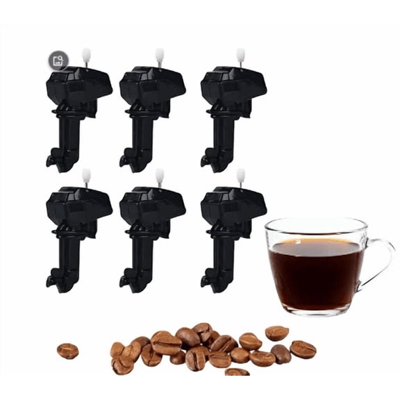 VMWMSSR Funny Motor Shaped Coffee Stirrer Mini Portable Automatic Drink Mixing Stirrer Unique Beverage Blender For Coffee Lovers Bar Home Kitchen(Black-6PCS)