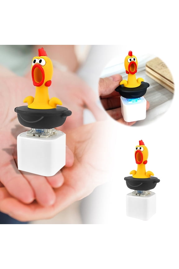 Funny Voice Activated Screaming Chicken Keychain Mini Novelty Sound Button Key Ring Portable Keyring Accessory For Bag Decor Gag Gift(Yellow-1.77")