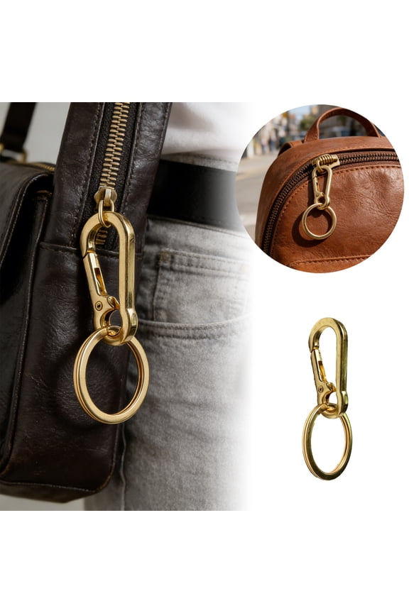 Gold Metal Carabiner Keychain 2.76", Heavy-Duty Swivel Hook Clip, Multi-Purpose Key Ring For Keys, Backpacks, Bags & Outdoor Use(Gold-1PCS)