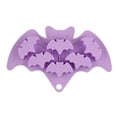 thumbnail image 1 of VMWMSSR Halloween Bat Silicone Mold, Food Grade Silicone Baking Tray For Chocolate Candy Cookie Ice Cube, Reusable Bat Shape Mold For Kitchen Bar Halloween Party Dessert Making(Purple-7.28"), 1 of 2