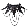 thumbnail image 1 of VMWMSSR Halloween Black Necklace For Women Vintage Gothic Style Neck Jewelry For Halloween Party Evening Dress Outfit Accessory(Black2-13.58"), 1 of 3