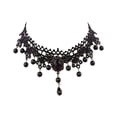 thumbnail image 1 of VMWMSSR Halloween Black Necklace For Women Vintage Gothic Style Neck Jewelry For Halloween Party Evening Dress Outfit Accessory(Black4-13.58"), 1 of 3