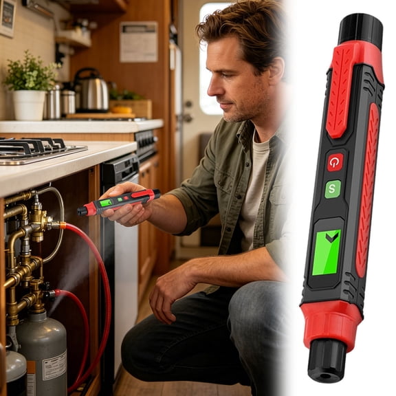VMWMSSR Handheld Gas Leak Detector Pen, Digital Lcd Display Combustible Gas Sniffer, Portable Propane Natural Gas Leak Tester With Audible Alarm For Home Kitchen(Black-6.38")