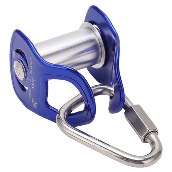 VMWMSSR Heavy-Duty Pulley Block With Carabiner, 360° Rotating Single Pulley For Rope Lifting & Camping(Blue-7X6X8Cm)