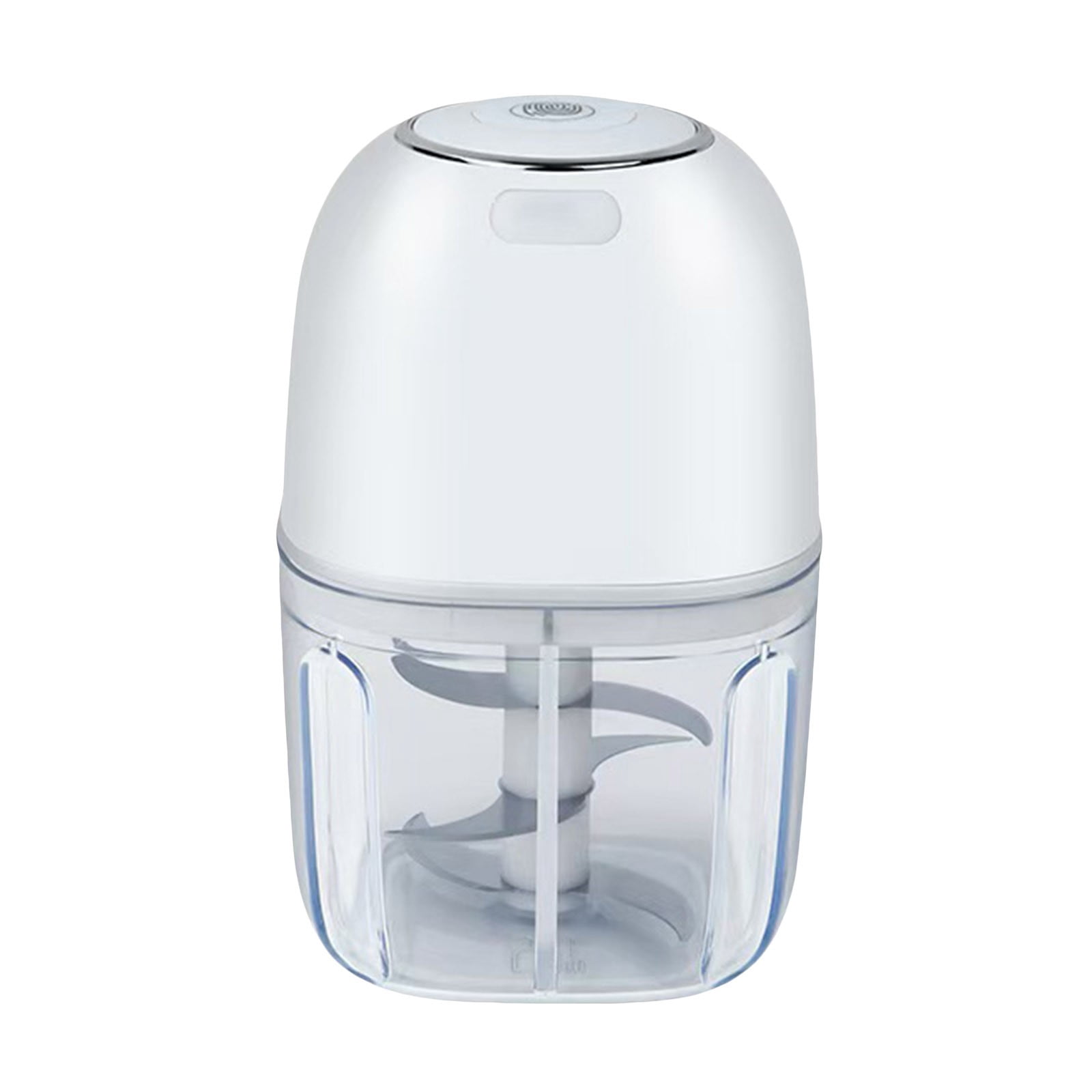 VMWMSSR High-Efficiency Garlic Chopper Electric, Easy Clean Mini 350Ml Food Processor, One-Touch Design Stainless Steel Blade Food Grinder For Kitchen, Camping & Travel Use White-14cm