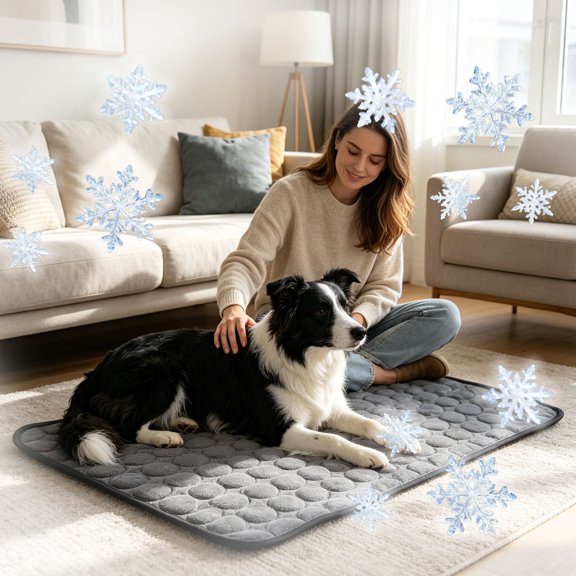 VMWMSSR Ice Silk Pet Summer Cooling Mat, Self-Cool Reusable Washable Heat Relief Pad, Summer Sleeping Blanket For Large Medium Small Dogs Cats Indoor Crate Sofa(Dark Gray-19.69"×15.75")