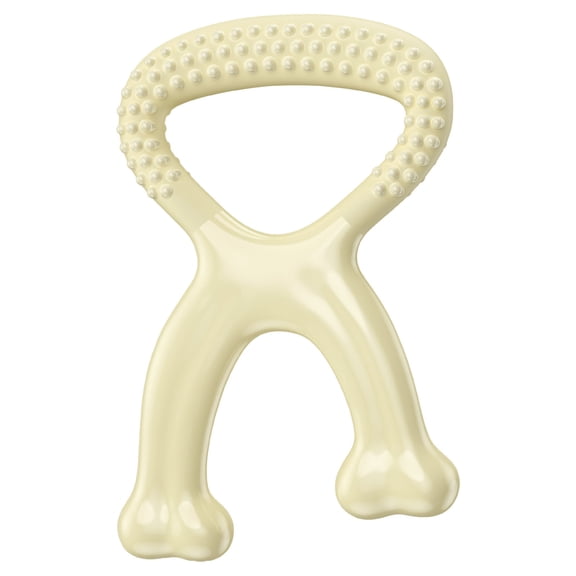 VMWMSSR Indestructible Dog Chew Toy With Textured Nubs Durable Non-Toxic Rubber Dog Teething Toy Tough Tug Interactive Chew Stick For Medium Large Dogs Aggressive Chewers(White-6.69")