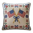 thumbnail image 1 of VMWMSSR Knitted American Flag Throw Pillow Cover 250Th Anniversary Red White Blue American Flag Floral Decorative Pillow Case For Sofa Bedroom Living Room 4Th Of July Home Decor(White1-17.72Inch), 1 of 4
