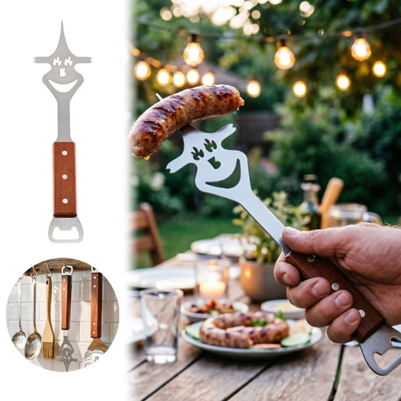 VMWMSSR Long Handle Grilling Fork, Heat Resistant Bbq Meat Fork, Durable Stainless Steel Barbecue Tool For Outdoor Cooking(B-32cm)