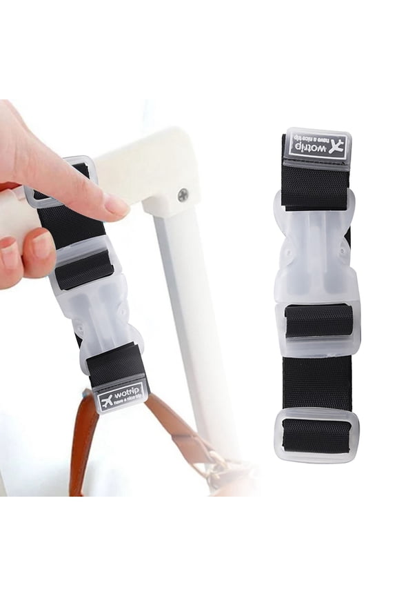 Luggage Connecting Strap Clip Adjustable Quick Release Buckle Travel Suitcase Connecting Belt Nylon Luggage Attachment Strap For Carry On Backpack Handbag Airport Travel(Black-10.62")