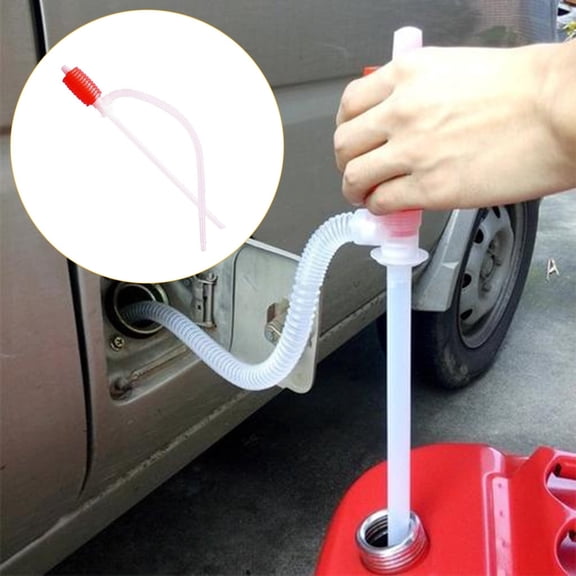 VMWMSSR Manual Liquid Siphon Transfer Pump, Flexible Portable Eva Hose With Squeeze Suction Bulb, Multi Purpose Fluid Transfer Tool For Vehicle Household Maintenance Use(Red-15.75")
