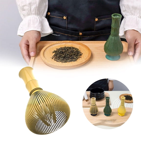 VMWMSSR Matcha Whisk Chasen, Bottle Shaped Reusable Tea Stirring Brush, Multi Slotted Matcha Mixing Tool For Home Tea Coffee Drink Making(Yellow-4.72")