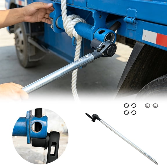VMWMSSR Metal Ratchet Strap Tightener Wrench, Heavy Duty Cargo Tie Down Tool With Fasteners, Durable Wrench For Securing Truck, Trailer & Hauling Cargo(White-22.83")