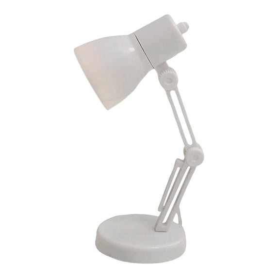 VMWMSSR Mini Adjustable Swing Arm Led Table Light, Battery Powered Compact Desktop Reading Lamp, Multi Angle Rotatable Small Desk Light For Bedroom Night Table Decor(White-6.3")