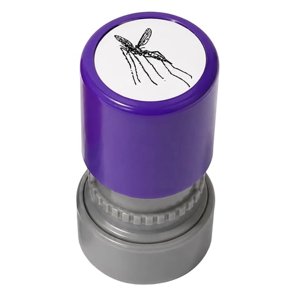 VMWMSSR Mosquito Pattern Self-Inking Stamp Funny Novelty Stamp Toy Portable Fake Bug Stamp For Summer Party Halloween Paper Craft Game(Purple1-10ML)