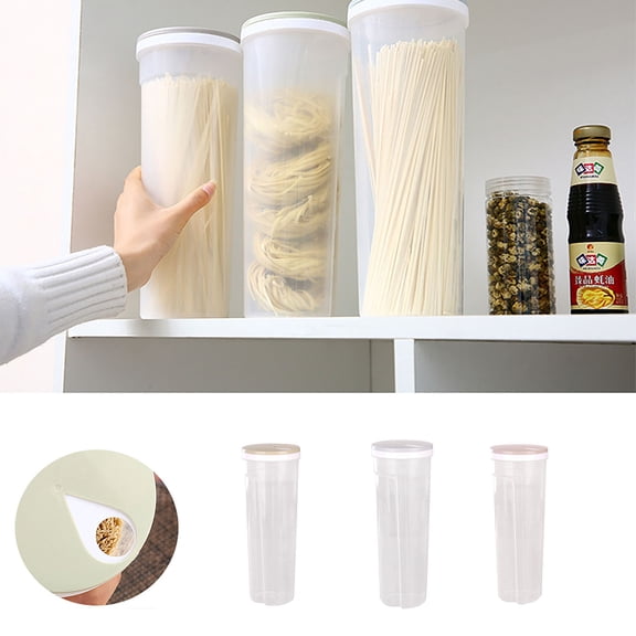 VMWMSSR Pasta Storage Container Clear Tall Airtight Food Storage With Locking Lid For Cereal Rice Bean Kitchen Pantry Organizer(Green-29X10X8cm)