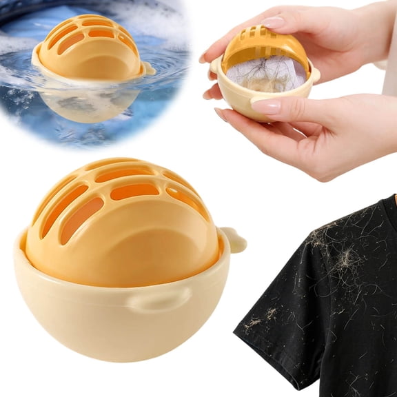 VMWMSSR Pet Hair Remover Laundry Ball Reusable Washable Catcher Split Lint Trap For Washing Machine Dryer Dog Cat Filter Household Laundry(Yellow-3.15")