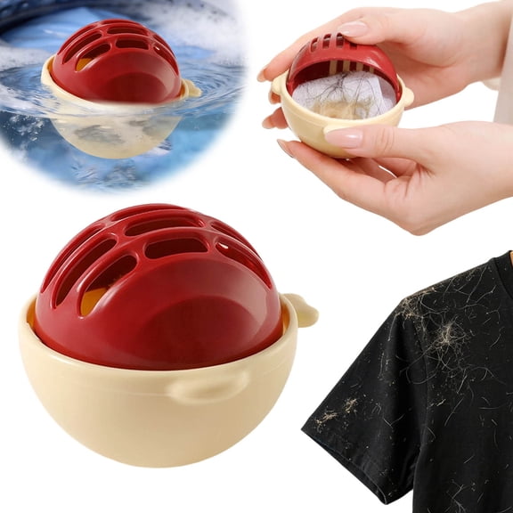 VMWMSSR Pet Hair Remover Laundry Ball Reusable Washable Catcher Split Lint Trap For Washing Machine Dryer Dog Cat Filter Household Laundry(Red-3.15")