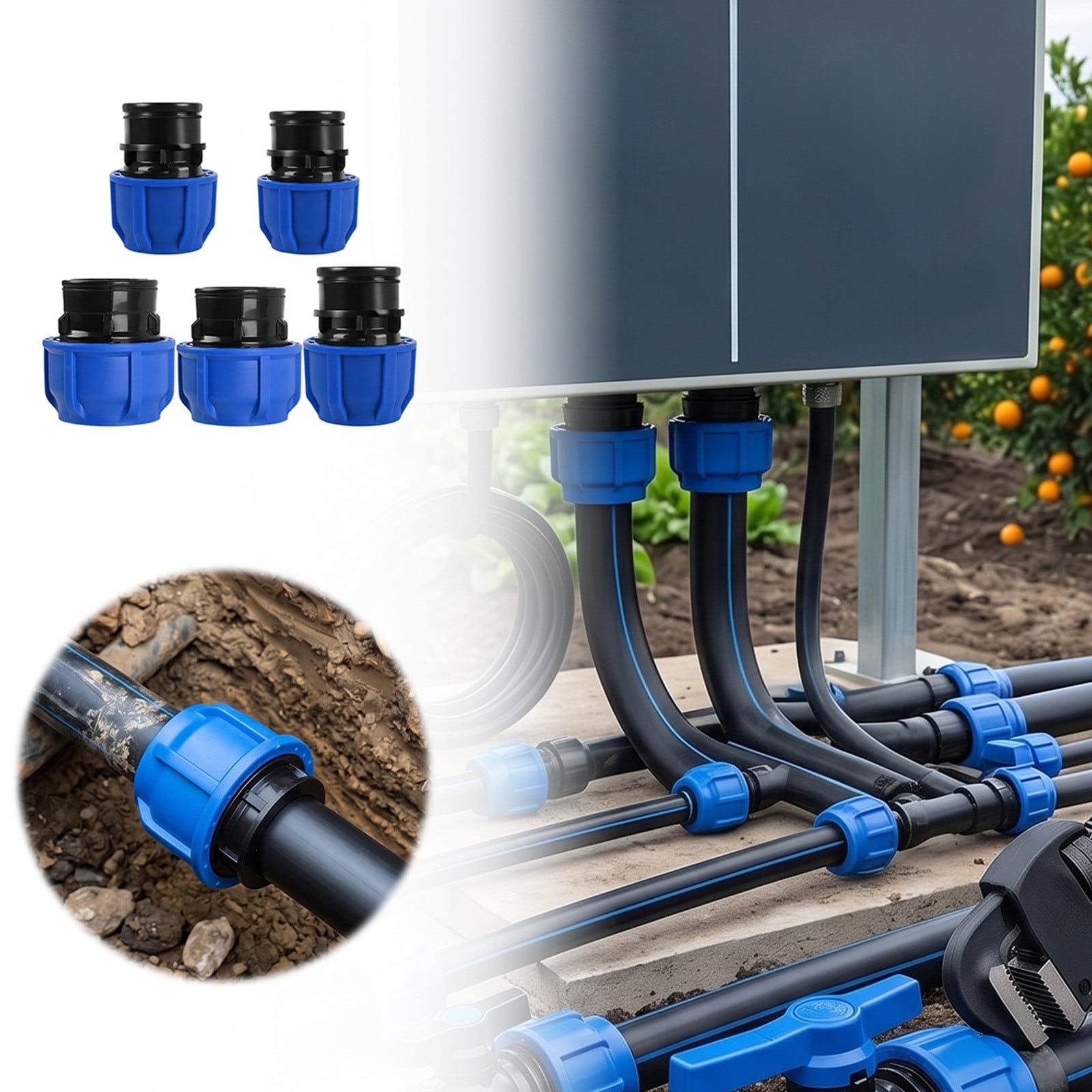 VMWMSSR Pipe Quick Connect Coupling Fitting, Heavy Duty Plastic ...