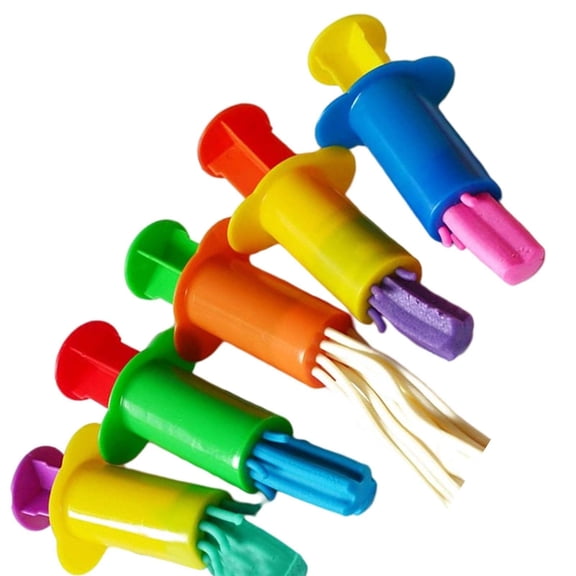 VMWMSSR Plasticine Extruder Tools, 5Pcs Multi-Shape Dough Modeling Tools For Diy Crafts, Sensory Play & Creative Projects(Red-3.07Inch)