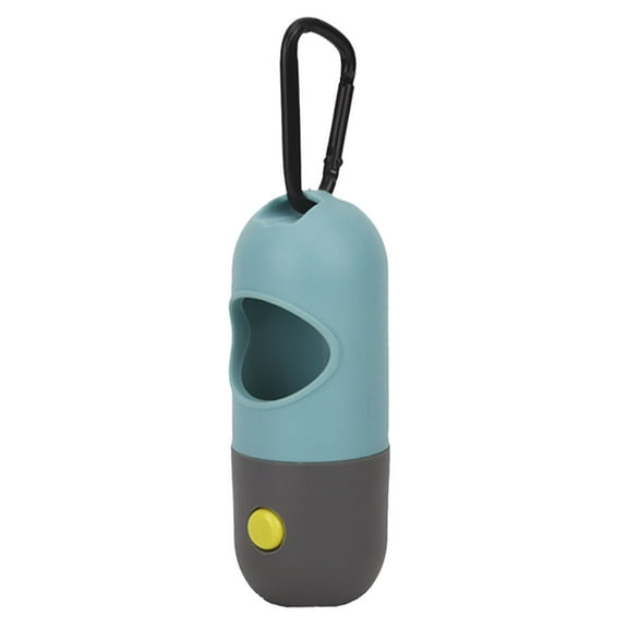 VMWMSSR Portable Dog Poop Bag Dispenser, Leash Hook Hanging Pet Waste Bag Holder, Press Button Refillable Dog Poop Bag Container For Walking Small Medium Large Dogs Outdoor Travel(Blue-2.68")