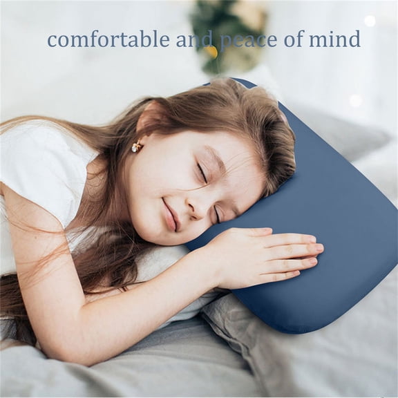 VMWMSSR Portable Memory Foam Sleep Pillow Soft Stretch Breathable Mini Travel Pillow Neck Support Cushion For Nap Office Car Airplane Daily Rest(Navy-14.17"×10.23")