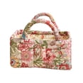 thumbnail image 1 of VMWMSSR Quilted Floral Fabric Storage Basket With Dual Handles Decorative Vintage Cloth Storage Bin Portable Organizer For Bedroom Living Room Nursery Countertop Home Decor(Pink-8.66"), 1 of 5