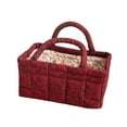 thumbnail image 1 of VMWMSSR Quilted Floral Fabric Storage Basket With Dual Handles Decorative Vintage Cloth Storage Bin Portable Organizer For Bedroom Living Room Nursery Countertop Home Decor(Red-8.66"), 1 of 5