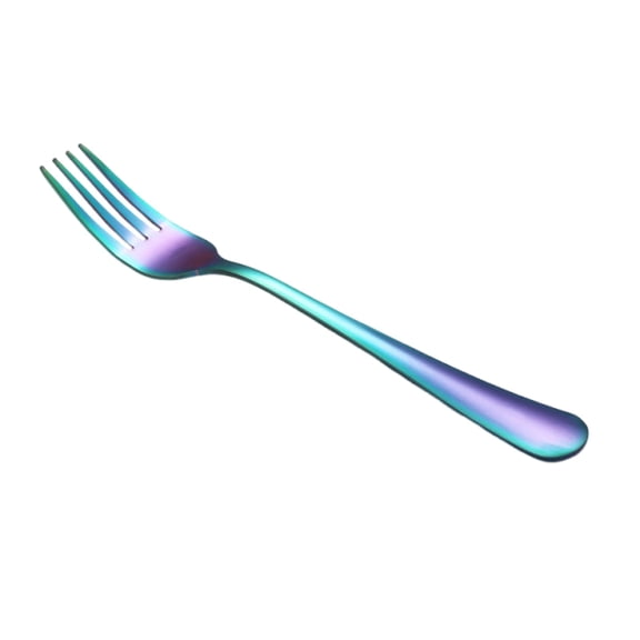 VMWMSSR Rainbow Stainless Steel Dinner Fork Mirror Polished Colorful Table Fork, Food Safe Flatware Fork For Home Restaurant Kitchen Use(Blue-8in)