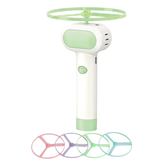 VMWMSSR Rechargeable Flying Disc Cat Interactive Toy, Automatic Rotating Flying Saucer Cat Teaser Wand, Replaceable Flying Ring Kitten Exercise Play Toy For Cat Entertainment(Green-5.91")