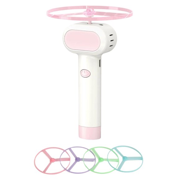 VMWMSSR Rechargeable Flying Disc Cat Interactive Toy, Automatic Rotating Flying Saucer Cat Teaser Wand, Replaceable Flying Ring Kitten Exercise Play Toy For Cat Entertainment(Pink-5.91")